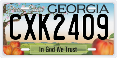 GA license plate CXK2409