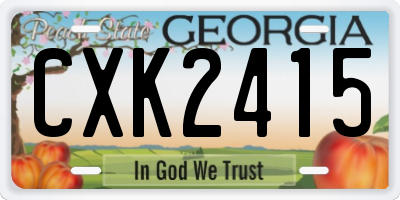 GA license plate CXK2415