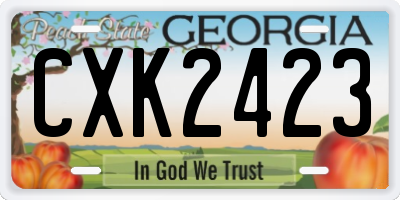 GA license plate CXK2423