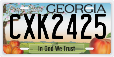 GA license plate CXK2425