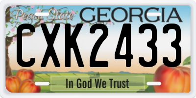 GA license plate CXK2433