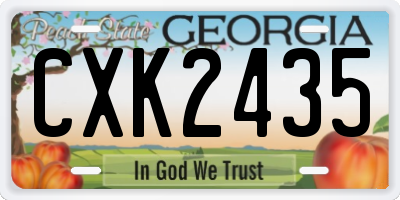 GA license plate CXK2435