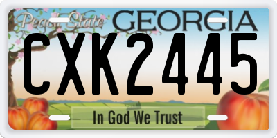 GA license plate CXK2445