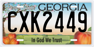 GA license plate CXK2449