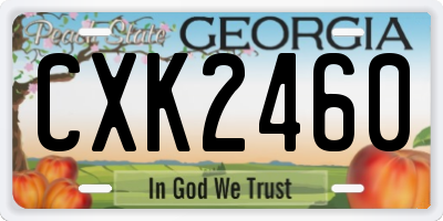 GA license plate CXK2460