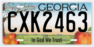 GA license plate CXK2463