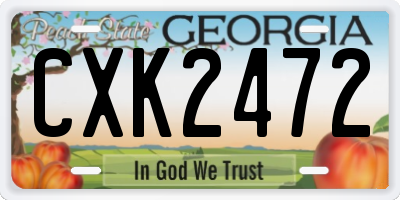 GA license plate CXK2472