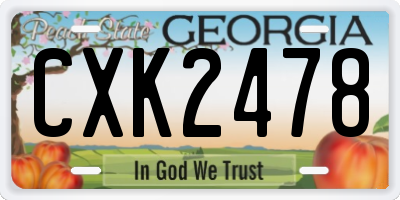 GA license plate CXK2478
