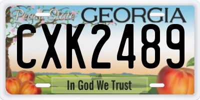 GA license plate CXK2489