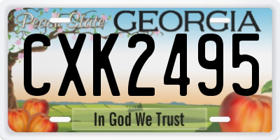 GA license plate CXK2495