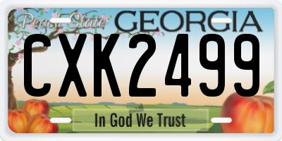GA license plate CXK2499