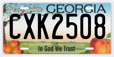 GA license plate CXK2508