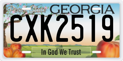 GA license plate CXK2519