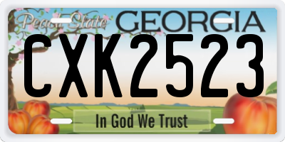 GA license plate CXK2523
