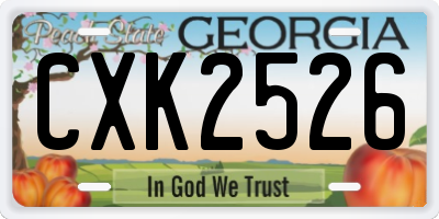 GA license plate CXK2526