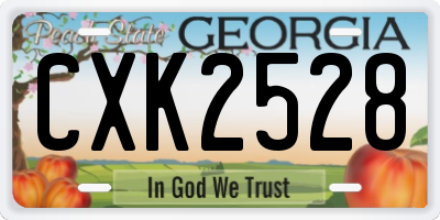 GA license plate CXK2528