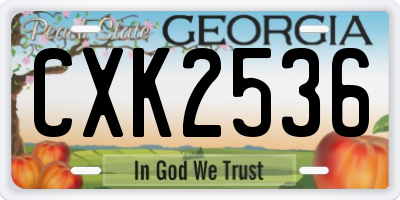 GA license plate CXK2536
