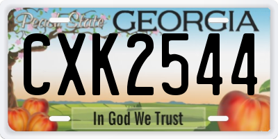 GA license plate CXK2544