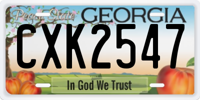 GA license plate CXK2547