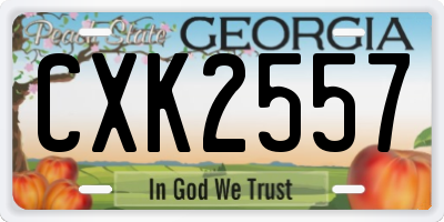 GA license plate CXK2557