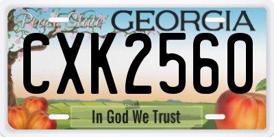 GA license plate CXK2560