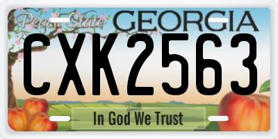 GA license plate CXK2563