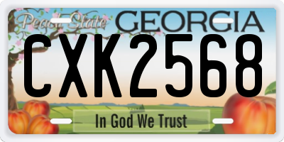 GA license plate CXK2568