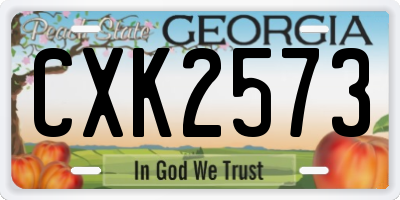 GA license plate CXK2573