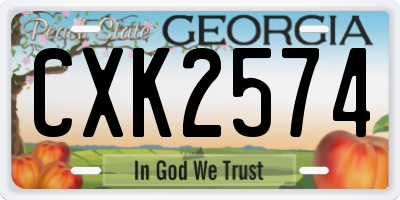 GA license plate CXK2574