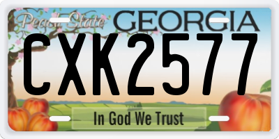 GA license plate CXK2577
