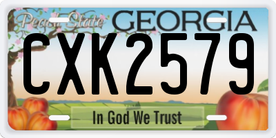 GA license plate CXK2579