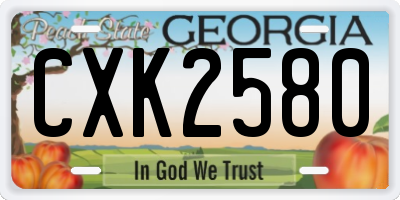 GA license plate CXK2580