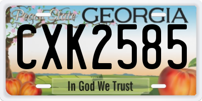 GA license plate CXK2585