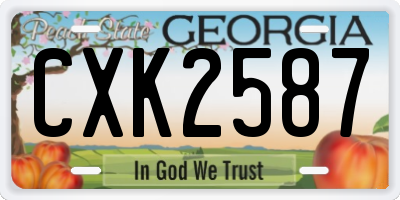 GA license plate CXK2587