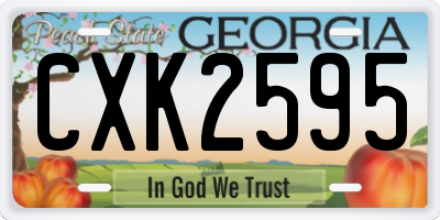 GA license plate CXK2595