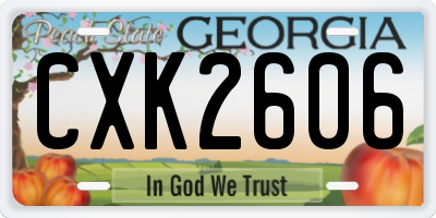 GA license plate CXK2606
