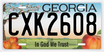GA license plate CXK2608