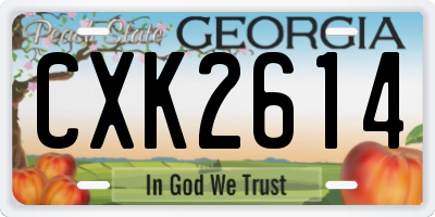 GA license plate CXK2614