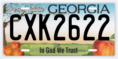 GA license plate CXK2622