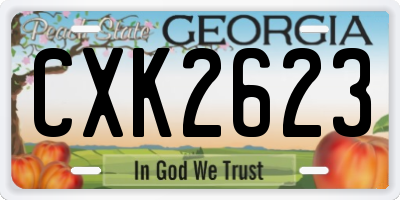 GA license plate CXK2623