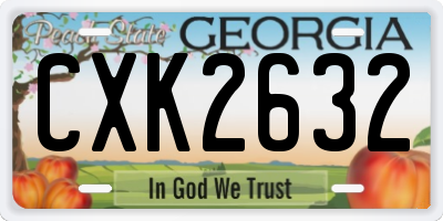 GA license plate CXK2632