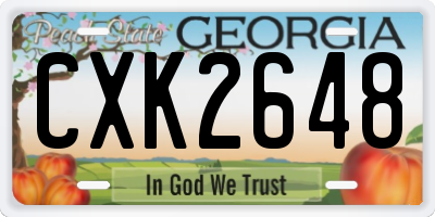 GA license plate CXK2648
