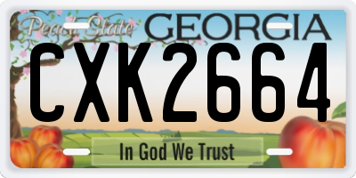GA license plate CXK2664