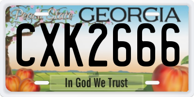 GA license plate CXK2666