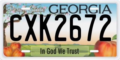GA license plate CXK2672