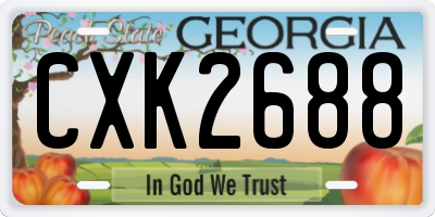 GA license plate CXK2688