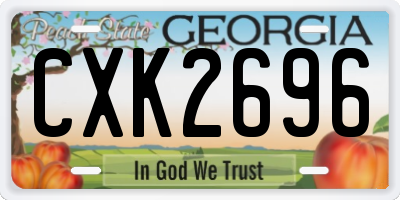 GA license plate CXK2696