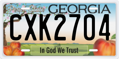 GA license plate CXK2704