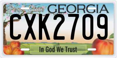 GA license plate CXK2709
