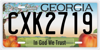 GA license plate CXK2719